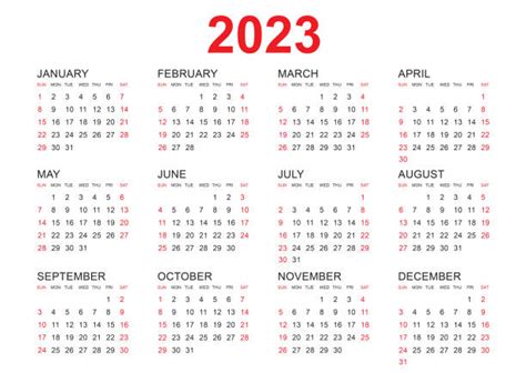 Vector De Calendario 2023 Usa Imagesee