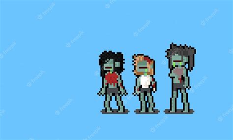 Premium Vector Pixel Art Female Zombie Characters