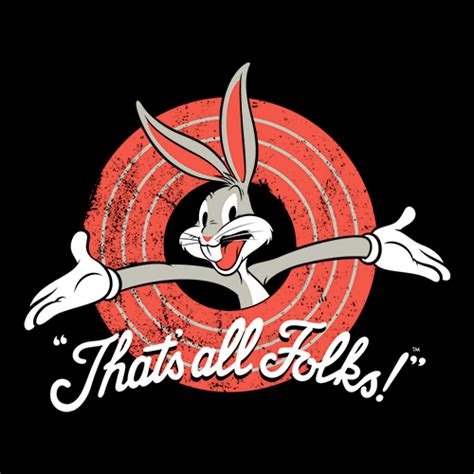 Thats All Folks Hoodie Official Looney Tunes Merchandise Redwolf