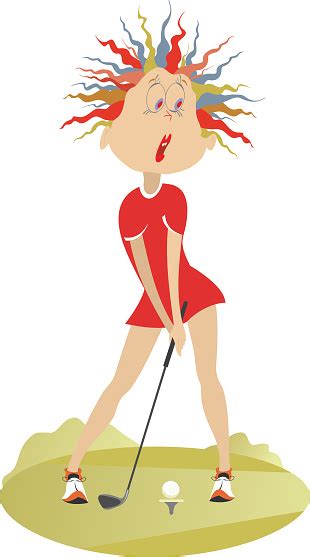 Cartoon Woman Playing Golf Stock Illustration Download Image Now Istock
