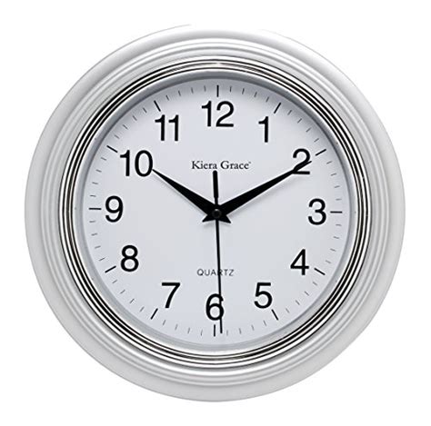 Kiera Grace Aster Round Wall Clock 10 Inch 15 Inch Deep Silver
