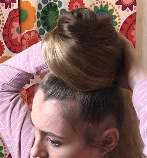 Video Huge Top Bun Realrapunzels Big Bun Hair Bun Hairstyles Playing With Hair