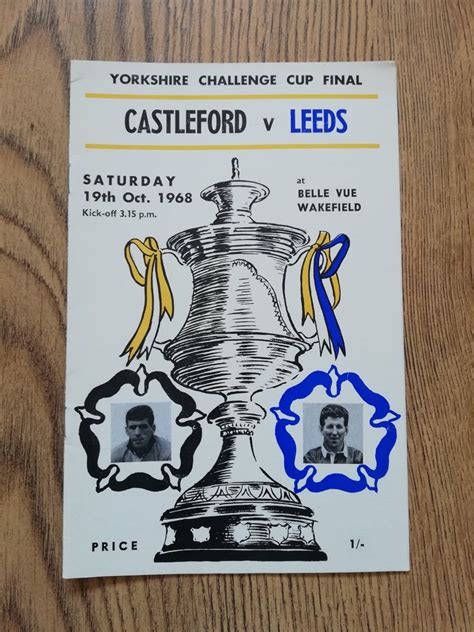 Castleford V Leeds Oct 1968 Yorkshire Cup Final Rl Programme