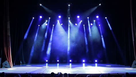 Colorful Bright Stage Lights In A Concert Empty Stage At Concert With