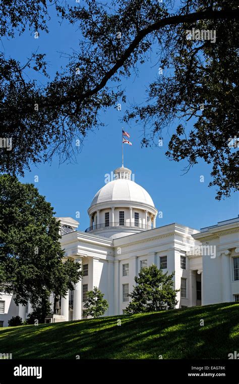 The Alabama State Capitol Building On Goat Hill In Montgomery Stock