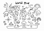 World Map Colouring Printable – Kid of the Village