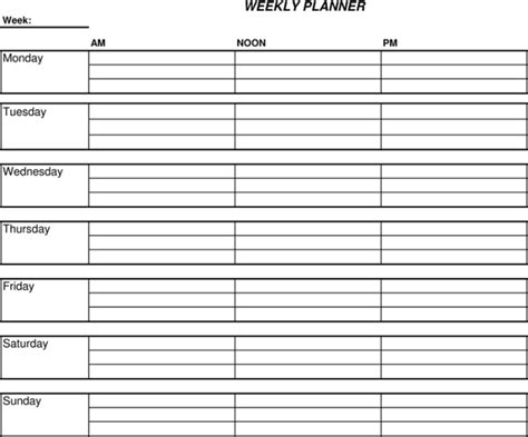 Free Printable Weekly Calendars Planners Schedules The Housewife