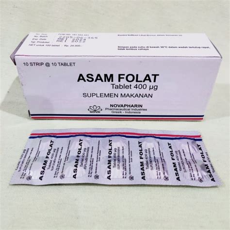 Jual Asam Folat 400 Mcg Novapharin Suplemen Folic Acid Ibu Hamil Promil