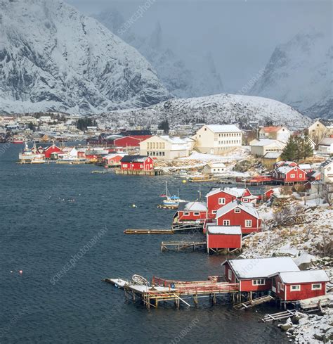 Hamnoy Fishing Village Lofoten Island Norway Stock Image F022