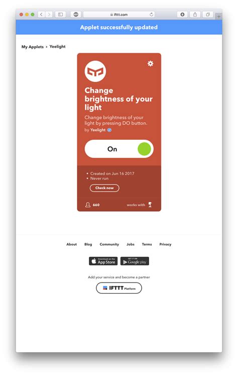 Applets Wont Execute In Ifttt Yeelight Led Bulb Color Yeelight Forum