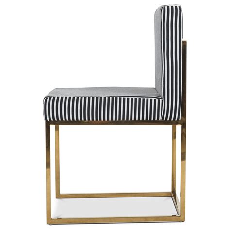 Modern Black And White Striped Dining Chair Modshop