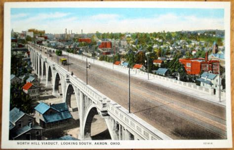1920s Akron Oh Postcard North Hill Viaduct Looking South Ohio Ebay