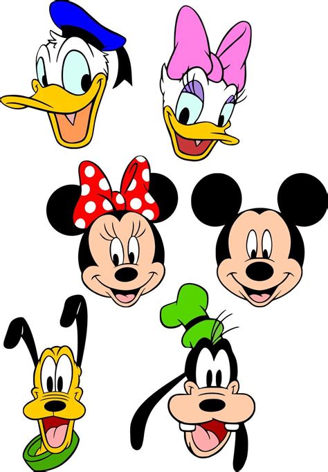 Mickey Mouse And Other Cartoon Characters With Different Expressions On