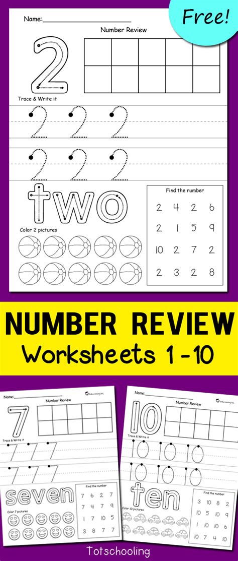 Numbers Review Worksheets