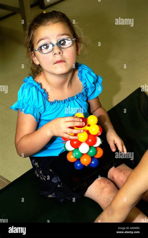 Low Vision Girl With Very Strong Eyeglasses Sao Paulo Brazil Stock