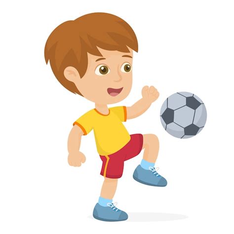 Child Kicking A Ball Vector Premium Download