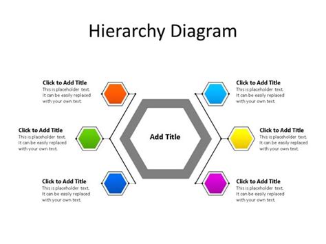Ppt Slide Hierarchy Diagram 6 Steps Multicolor