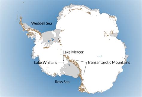 A Map Of Antarctica Showing The Location Of Laker Mercer And Lake