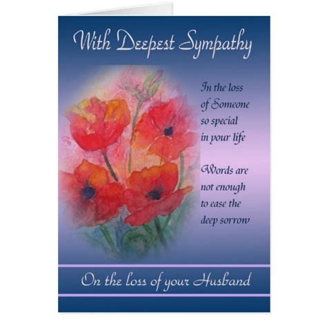 Loss Of Husband With Deepest Sympathy Card Zazzle