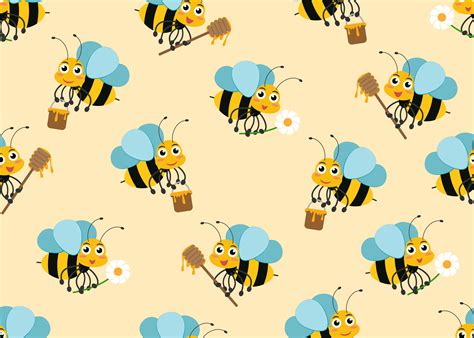 Cute Cartoon Bees Wallpaper