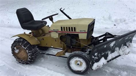 1972 Sears St10 10 Hp Lawn Tractor Plowing Snow Youtube