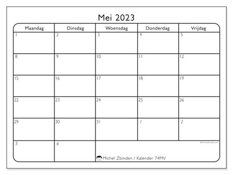 Kalender Mei 2023 Om Af Te Drukken “74zz” Michel Zbinden Be