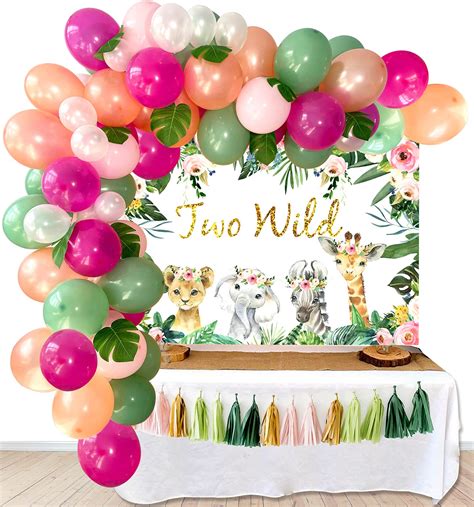 Buy Two Wild Birthday Decorations Girl Two Wild Backdrop Jungle Theme