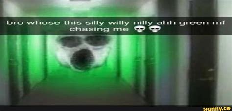 Bro Whose This Silly Willy Nilly Ahh Green Mf Chasing Me Ifunny