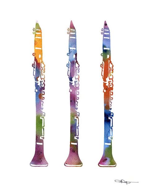 Clarinet Art Print Abstract Watercolor Painting Jazz Music Etsy