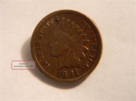 1891 Indian Head Penny U S Coin Cent Clear