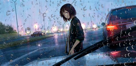 Download Anime Girl In The Rain Live Wallpaper Apk For