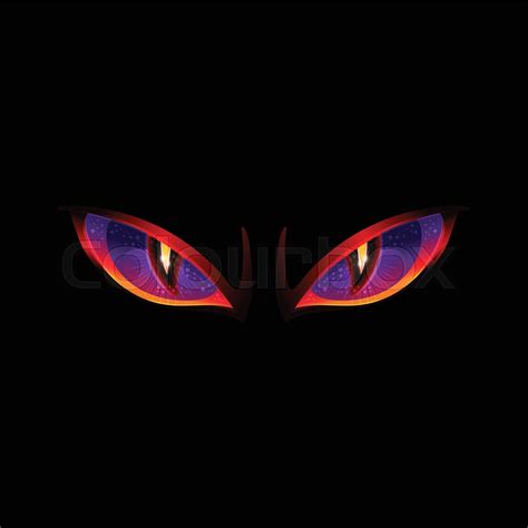 Angry Evil Eyes With Glowing Red And Stock Vector