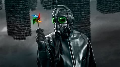 Download Wallpaper 1920x1080 Mask Gas Mask Windmill Toy
