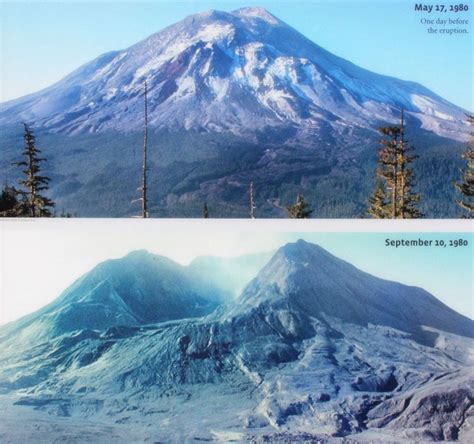 Mount St Helens Before And After May 18th 1980 Eru
