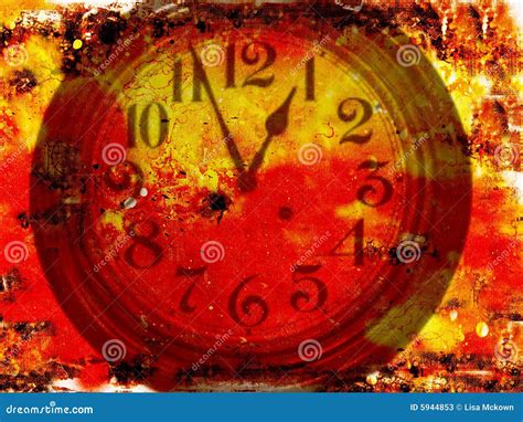 Clock On A Grunge Background Stock Illustration Illustration Of Burn