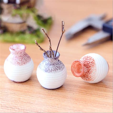 3pcs Diy Mini Flower Vase Miniture Home Decor Accessories Terrarium