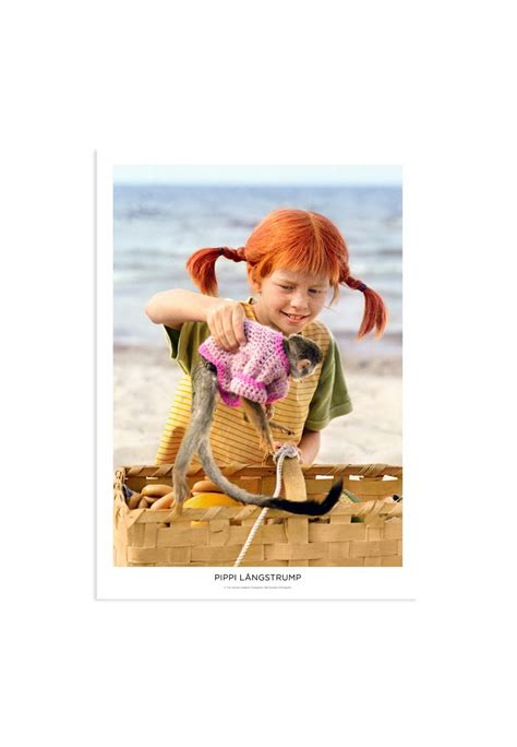 Poster Pippi Långstrump Pippi Och Apan Astrid Lindgren