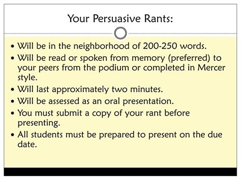 Ppt Persuasive Rant Powerpoint Presentation Free Download Id2571825