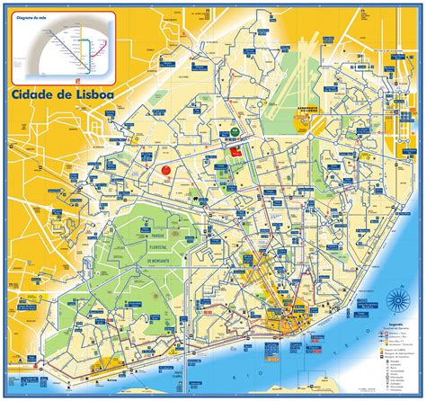 Lisbon Bus Tram And Metro Map Lisbon Portugal Mappery