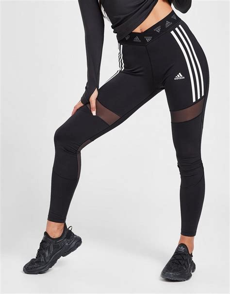 Adidas 3 Stripes Mesh Leggings Damen Schwarz Jd Sports