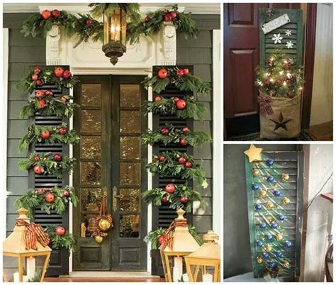 Shutters Christmas Entry Front Porch Christmas Decor Country