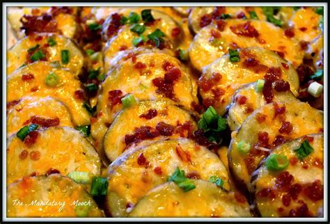 If you want smaller cubed potatoes, cut the potato into more than 3 slices. The Mandatory Mooch: Loaded Baked Potato Slices