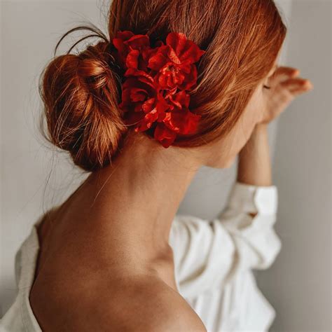 Franny Flower Hair Pins Red By Rock N Rose Notonthehighstreet