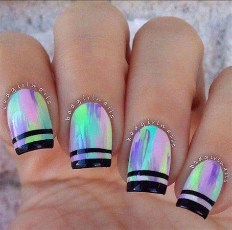 Iridescent Metallic Nail Art Metallic Nails Holographic Nails