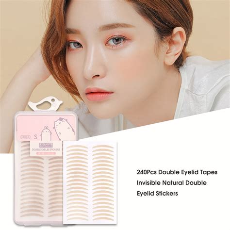 240Pcs Double Eyelid Tapes Invisible Natural Double Eyelid Stickers Big