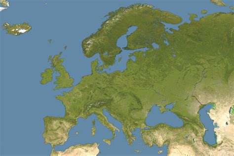 Large Detailed Satellite Map Of Europe Europe Large Detailed Satellite