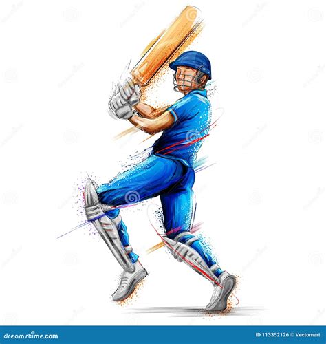 Cricket Championship Tournament With Vector Illustration Of Cricketer