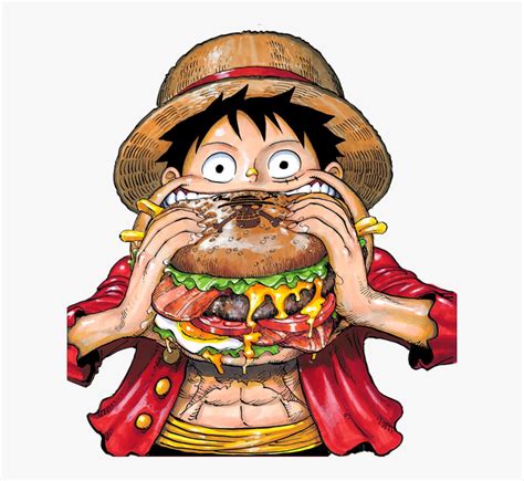 Render Of Luffy Eating A Cheeseburger Released By Shonen Monkey D