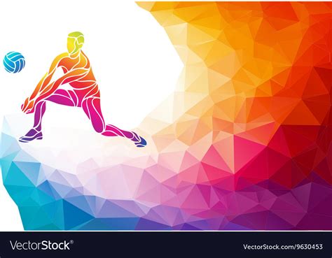 Volleyball Player Team Sport Polygonal Royalty Free Vector
