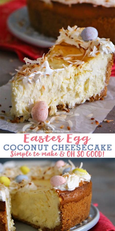 #easter #easterrecipes #easterdesserts · this easy traditional easter cake decoration recipe is just what you need to bring family and friends. Easter Egg Coconut Cheesecake - Kleinworth & Co